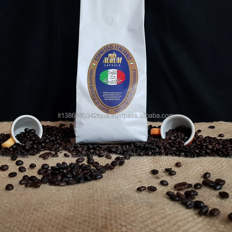 
Top Quality Mix Aurum Capsule Santilli Caffe Classic Taste Roasted Coffee Beans for Coffee Machines 