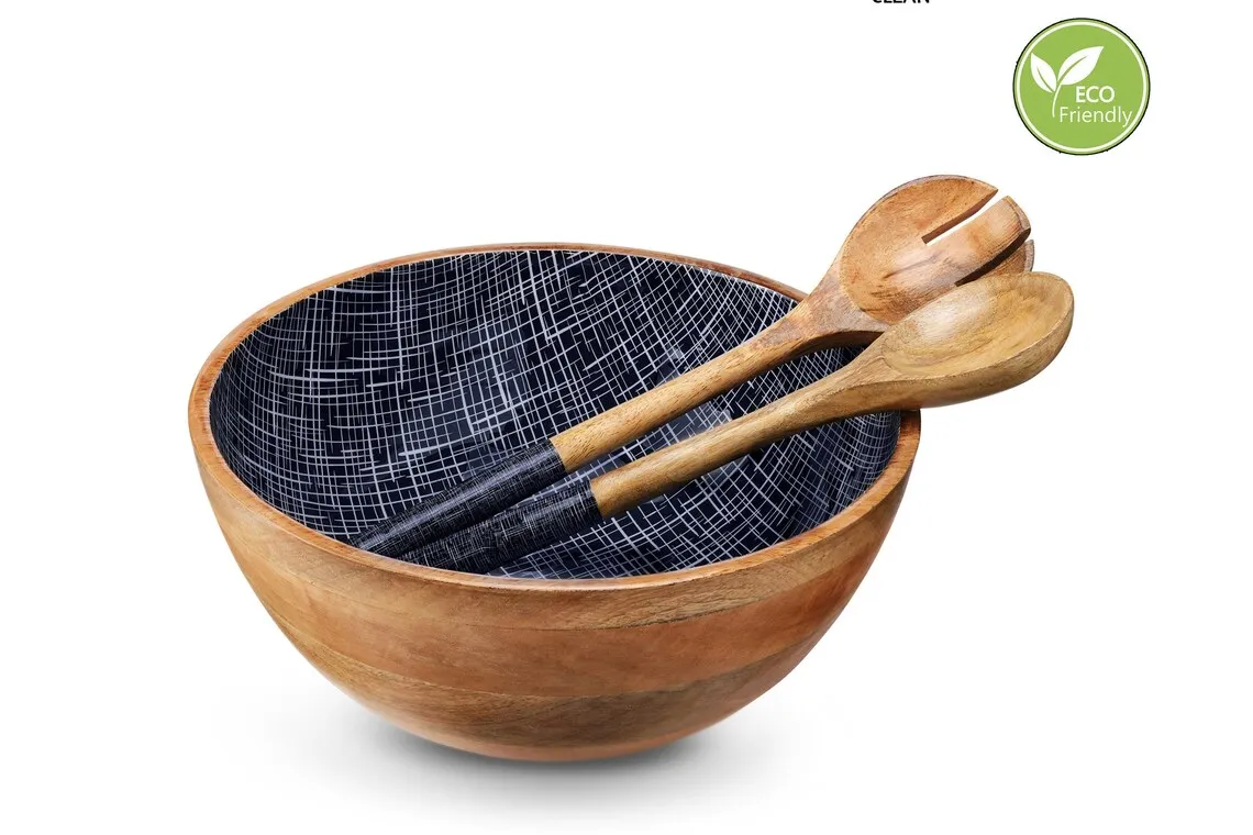 decorative wooden sustanable bowl with spoon on cheap price from India