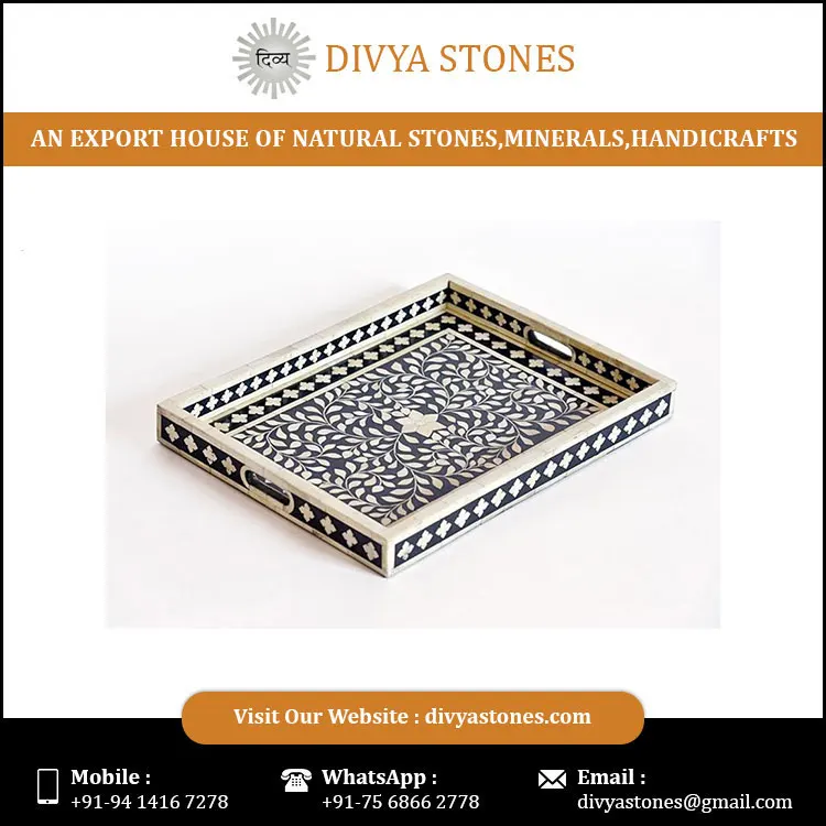 
Serving tray With Handle Mother of inlay Tray at Wholesale Price 