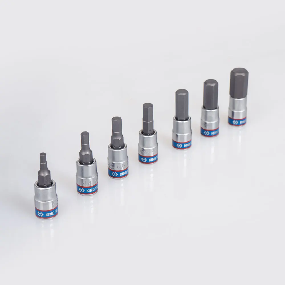 KING TONY Wholesale DIY 7PCS 1/4 DR.Hex Socket Set Head Bit industrial Mechanical Socket Set tool Set H 2127PR