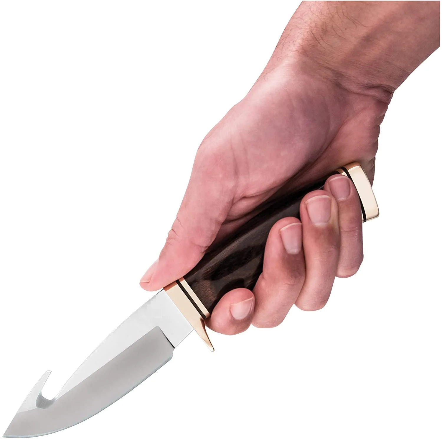 
Buck Knives 191 Buck Zipper Gut hook Fixed Blade Knife with Leather Sheath 