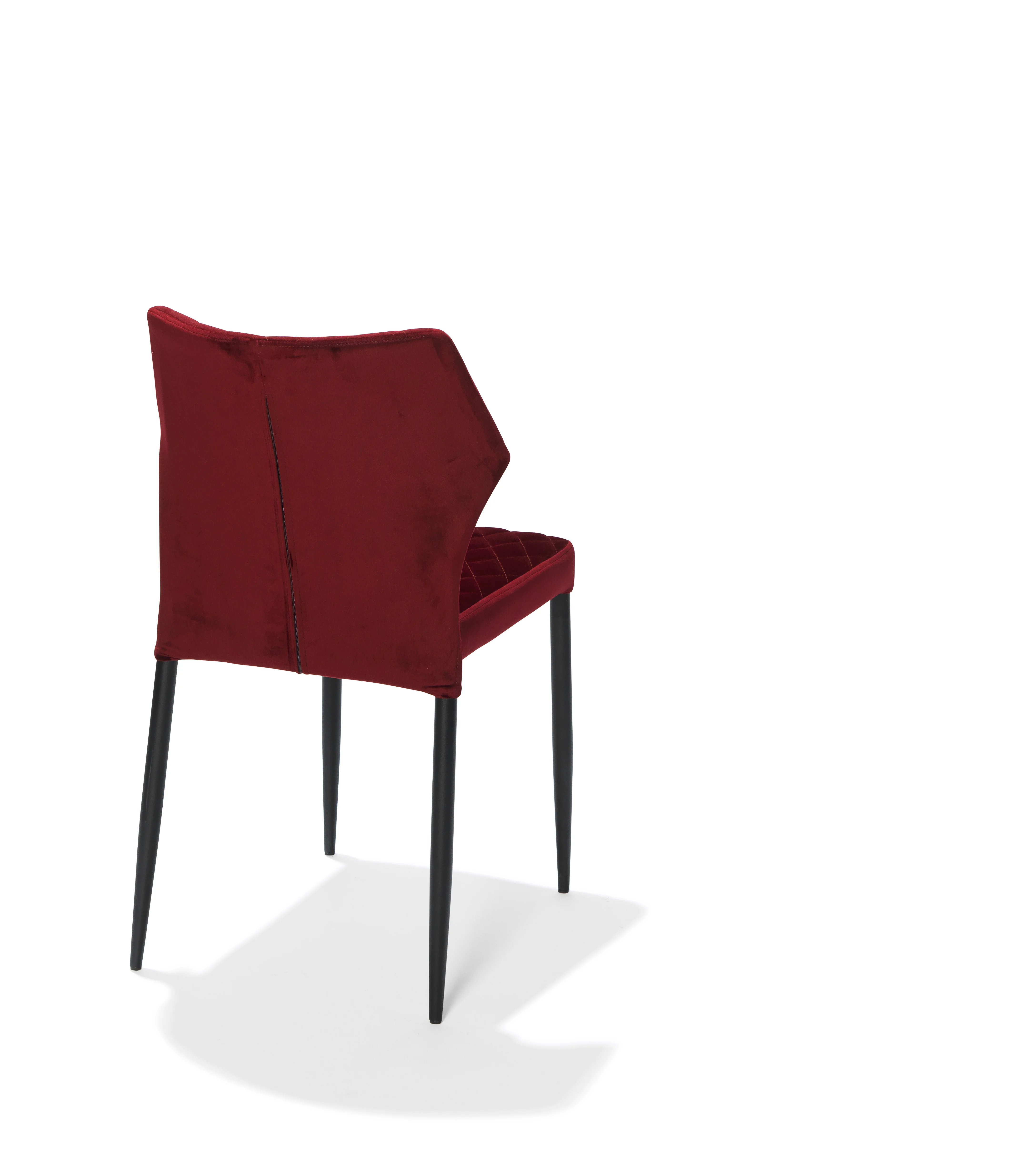 Factory Wholesale Luxury Design Fabric Modern Bordeaux Velvet Accent Dining Chairs Steel Frame Dining Chair