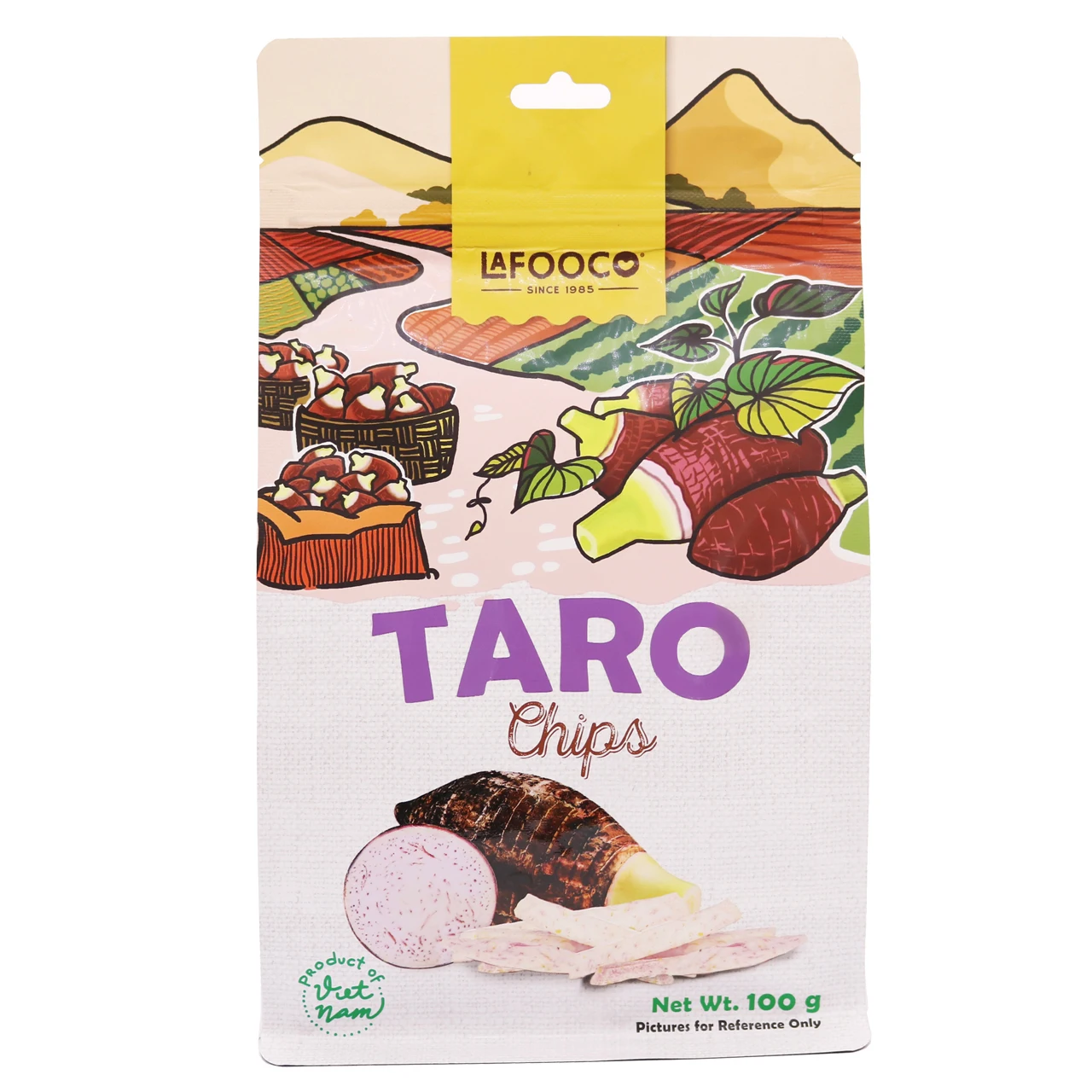 Taro Standing Pouch Bag Premium Origin Vietnam Chips 100gr Fruit & Vegetable Snacks Fresh Dried 100% Natural Fruits Vegetable
