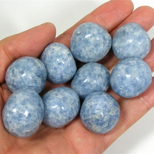Blue Calcite Tumble Stones 40-50mm Natural Stones Crystal Crafts Reiki Rocks Minerals Feng Shui Fairy Gemstone Home Decor Tumble
