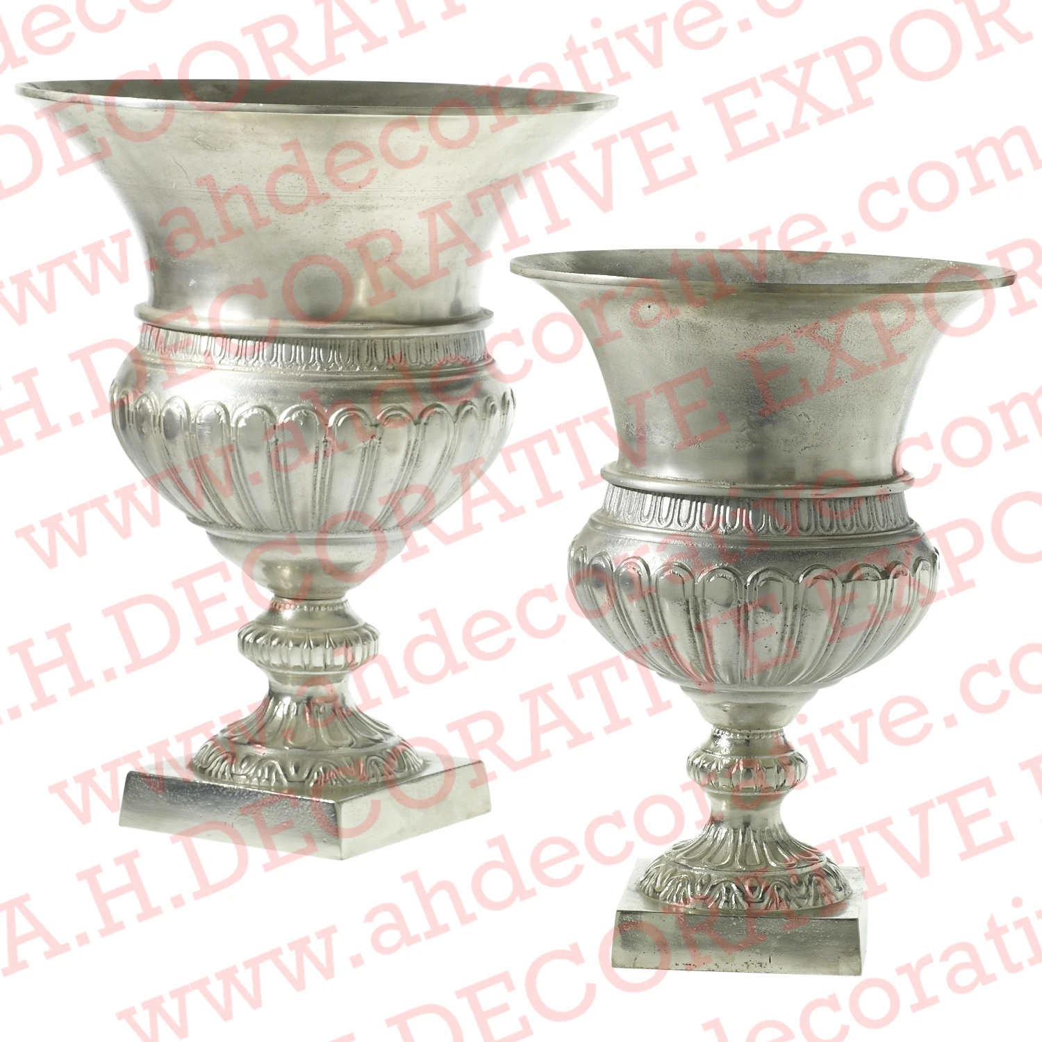 Garden Decorative Floor Urns Planter for Sale High Quality Metal Nickle Plated Urns Flower Vase for Wedding Centerpieces