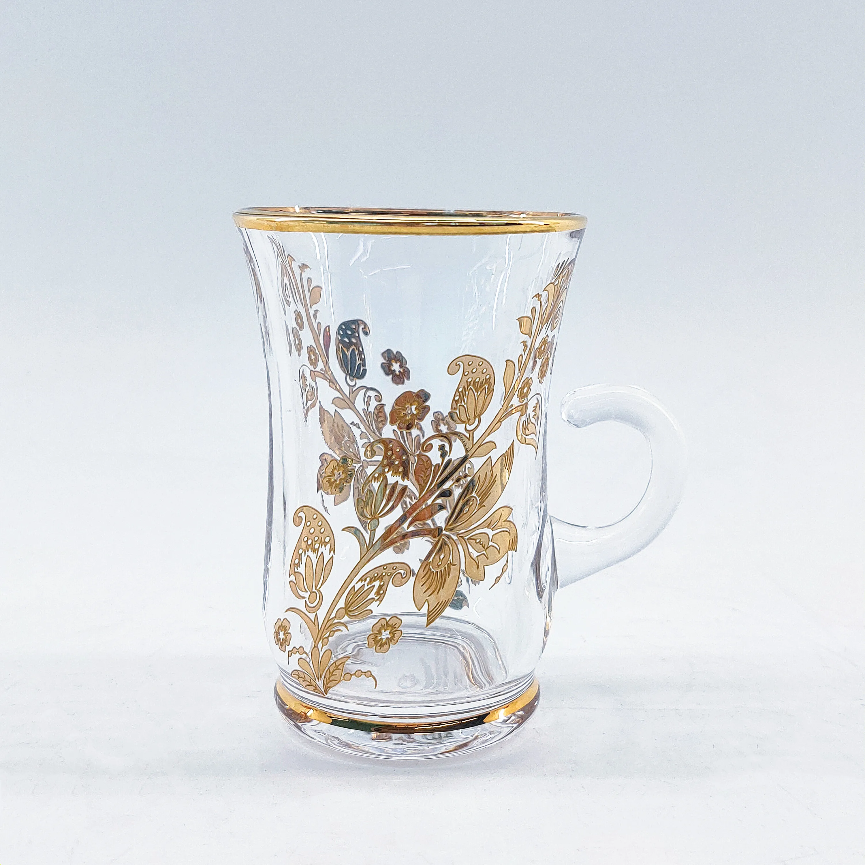 Arabic style tea set with Turkish tea glass cup and saucer